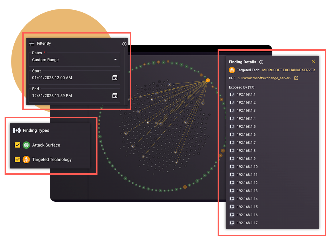 TacitRed Attack Surface Explorer to visualize attack surface inventory and exposures.​